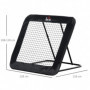Rebounder Fotbollsmål Justerbar i 5 Nivåer 128 x 118 x 108-120 cm