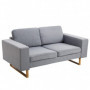 Soffa 2-sits Vista med Stora Armstöd Ljusgrå 145 x 82 x 78 cm