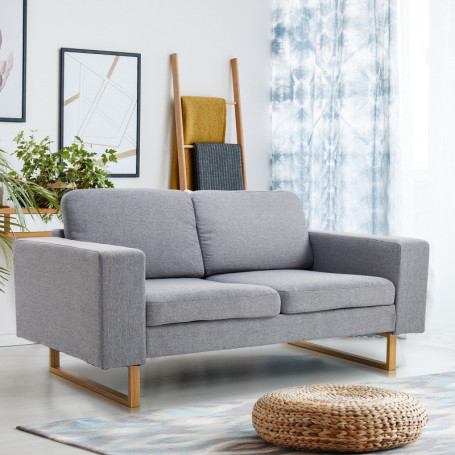 Soffa 2-sits Vista med Stora Armstöd Ljusgrå 145 x 82 x 78 cm