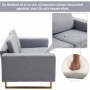 Soffa 2-sits Vista med Stora Armstöd Ljusgrå 145 x 82 x 78 cm