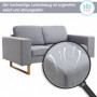 Soffa 2-sits Vista med Stora Armstöd Ljusgrå 145 x 82 x 78 cm