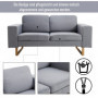 Soffa 2-sits Vista med Stora Armstöd Ljusgrå 145 x 82 x 78 cm