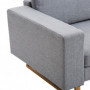 Soffa 2-sits Vista med Stora Armstöd Ljusgrå 145 x 82 x 78 cm