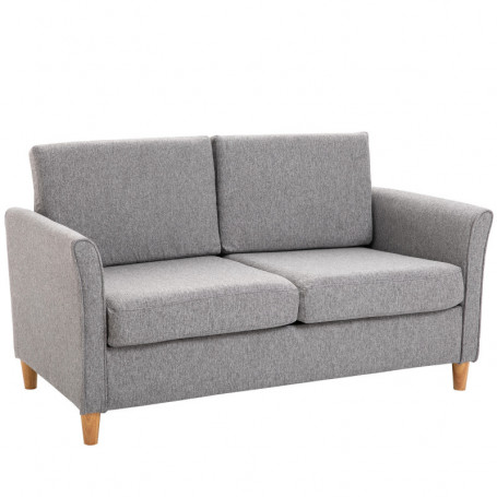 Bekväm Soffa 2-sits 141 x 70 x 78 cm Modern Grå Linne