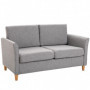 Bekväm Soffa 2-sits 141 x 70 x 78 cm Modern Grå Linne