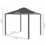 Pavilion 2,95 x 2,95 m med Sidopaneler Mörkgrå