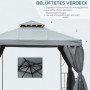 Pavilion 2,95 x 2,95 m med Sidopaneler Mörkgrå