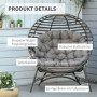 Trädgårdsstol Korg Design med Dyna 118 x 75 x 139 cm