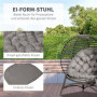 Trädgårdsstol Korg Design med Dyna 118 x 75 x 139 cm