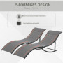 Ergonomisk Solstolar 2-pack Mörkgrå, 165 x 61 x 63 cm