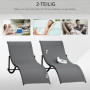 Ergonomisk Solstolar 2-pack Mörkgrå, 165 x 61 x 63 cm