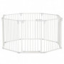 Hundhage med Dörr / Eldstadskydd Flexibel 8 Panelar x 60 x 76 cm Vit