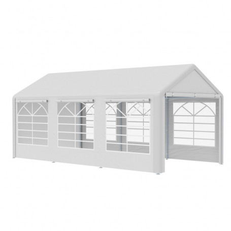 Partytält 3-Rum med PE-överdrag – 600 x 300 x 280 cm Vit