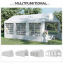 Partytält 3-Rum med PE-överdrag – 600 x 300 x 280 cm Vit