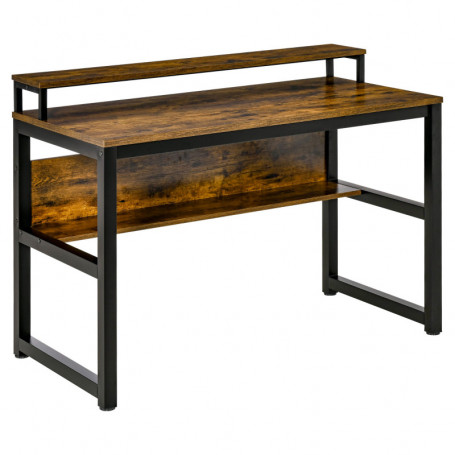 Skrivbord med Skärmstativ Industriell Vintage Brun 120 x 60 x 85 cm