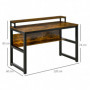 Skrivbord med Skärmstativ Industriell Vintage Brun 120 x 60 x 85 cm