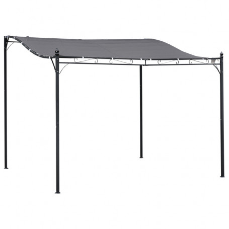 Pergola med Böjt Tak och Vattenavledning 297 x 297 cm Grå