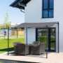 Pergola med Böjt Tak och Vattenavledning 297 x 297 cm Grå
