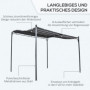Pergola med Böjt Tak och Vattenavledning 297 x 297 cm Grå