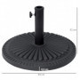Rund Parasollfot 14 kg Cementfylld Svart