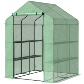 Växthus med 8 Hyllplan, Grön 143 x 138 x 195 cm