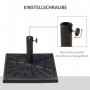 Parasollfot i Bronsdesign – Justerbar Bas 47 x 47 cm för Ø3,8–4,8 cm Stänger