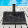 Parasollfot i Bronsdesign – Justerbar Bas 47 x 47 cm för Ø3,8–4,8 cm Stänger