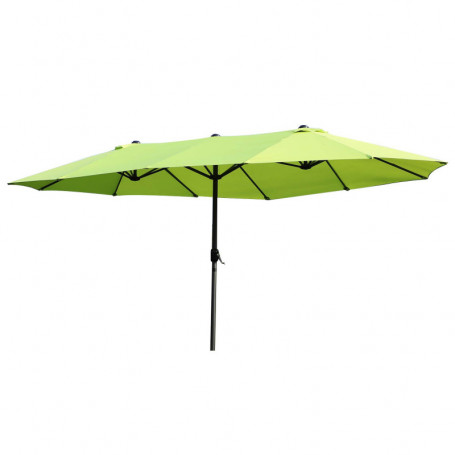 Double Parasol med handvev Grön Oval 460 x 270 x 240 cm