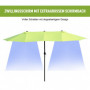 Double Parasol med handvev Grön Oval 460 x 270 x 240 cm