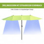Double Parasol med handvev Grön Oval 460 x 270 x 240 cm