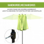 Double Parasol med handvev Grön Oval 460 x 270 x 240 cm