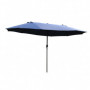 Double Parasol med handvev Blå Oval 460 x 270 x 240 cm