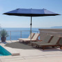 Double Parasol med handvev Blå Oval 460 x 270 x 240 cm