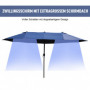 Double Parasol med handvev Blå Oval 460 x 270 x 240 cm