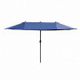 Double Parasol med handvev Blå Oval 460 x 270 x 240 cm
