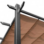 Pergola Kapell med Skjutbart Tak 3 x 4 x 2,23 m Aluminium Grå Brun