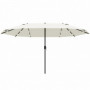 Parasoll 440 x 260 cm med Solcellsdrivna LED-lampor - Krämvit