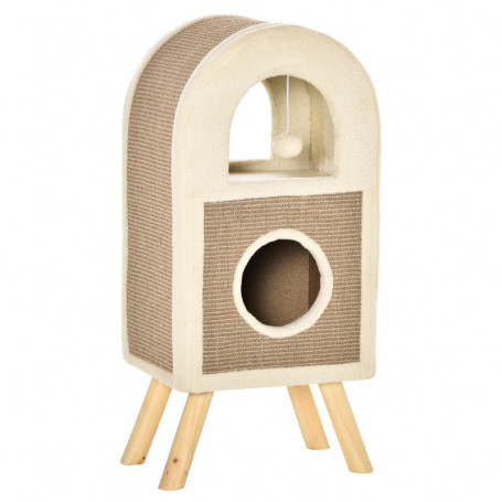 Kattgrotta med Lekboll 40 x 34 x 91 cm Brun