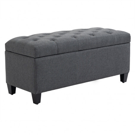 Hallbänk - Sängbänk med Förvaring 100 x 40 x 44 cm Mörkgrå