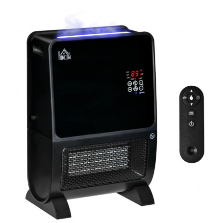 Värmefläkt med LED-ljus 33cm x 21cm x 49,5 cm Svart