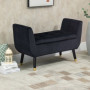 Sängbänk Lyx med Förvaring Sammet Svart 107 x 42 x 65 cm