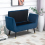 Sängbänk med Förvaring Sammet Blå 107 x 42 x 65 cm