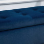 Sängbänk med Förvaring Sammet Blå 107 x 42 x 65 cm