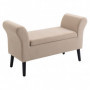 Sängbänk med Förvaring Sammet Beige 111,5 x 41 x 65 cm