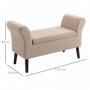 Sängbänk med Förvaring Sammet Beige 111,5 x 41 x 65 cm