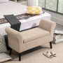 Sängbänk med Förvaring Sammet Beige 111,5 x 41 x 65 cm