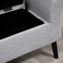 Sängbänk med Förvaring Sammet Ljusgrå 111,5 x 41 x 65 cm