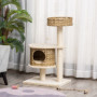 Klöstäd Lyx med Kattkoja, Kattsäng Rotting Beige H. 95 cm