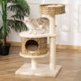 Klöstäd Lyx med Kattkoja, Kattsäng Rotting Beige H. 95 cm