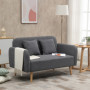 Soffa 2-sits med 2 Kuddar Grå 130 x 70 x 80 cm